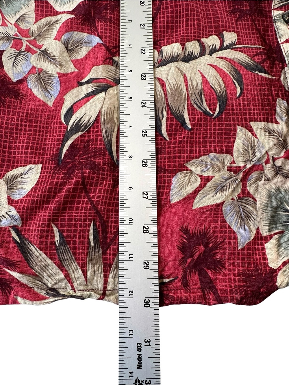 Vintage-Style Campia Red Tropical Print Short-Sleeve Button-Down Shirt XL - Picture 6 of 8